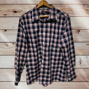 Nordstrom Plaid Button Front Shirt Size XXL